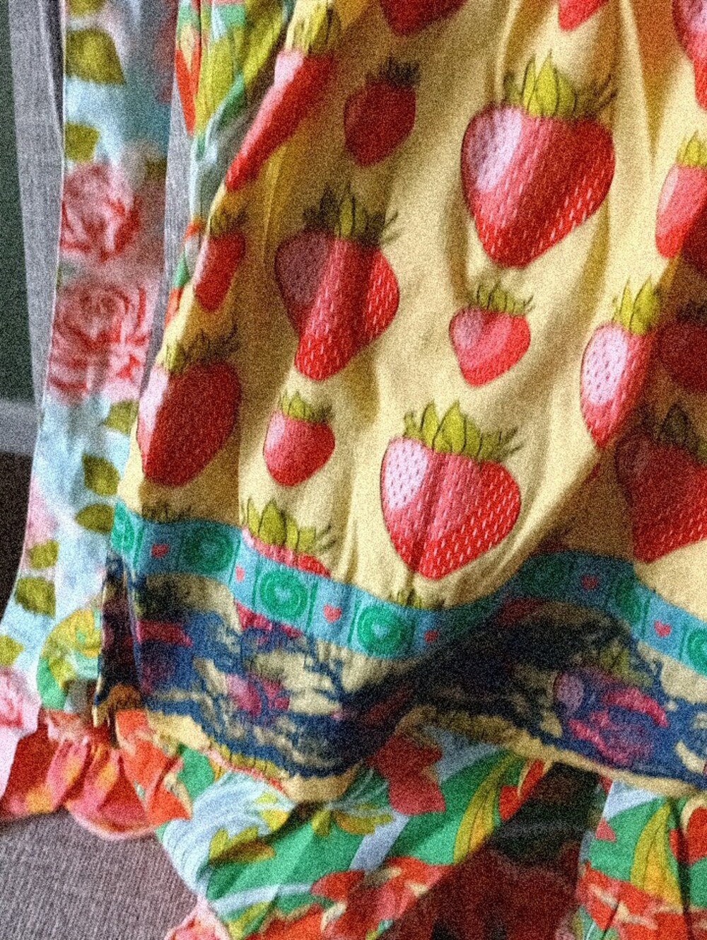 Matilda Jane Yellow Strawberry Tiered Sleeveless Top with Coordinating Pants - Picture 4 of 15